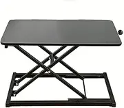 Height Adjustable Standing Desk Converter Small Stand Up Desk Riser, Required Easy Lift Height Desk Converter Computer Standing Desk Home Office Study Room Portable Desk Black Size 23.62 Inch