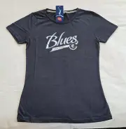 Carlton Blues AFL AF5916 W16 Ladies Printed Short Sleeve T Shirt Size 8 New