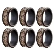 Dublin Brown Napkin Rings Set of 6 - Elegant Dining Table Decor Napkin Holder...