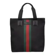 GUCCI Techno Canvas Web Vertical Tote Black