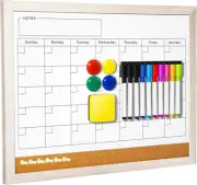 Magnetic Whiteboard Dry Erase Calendar for Wall 17x13 Inch,Reusable Monthly Plan