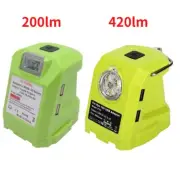 LED Work Light For RYOBI 14.4V-18V Li-ion Battery Dual USB Adapter Spotlight