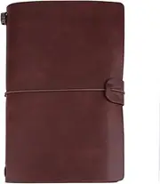 Notebook, 5Colors Classic PU Leather Travel Notebook Personalized Journal Diary Refillable Notepad (Dark Brown)