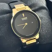 Citizen Eco-Drive Ladies Axiom Gold Tone Watch GA1052-04E