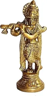 Esplanade - Brass Makhan Chor Laddoo Gopal Baby Krishna Kishan Thakurji Murti Idol Statue Sculpture (3.5" Brass)