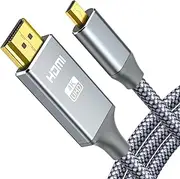 4k Micro HDMI to HDMI Adapter Cable 6ft, Oldboytech High-Speed 4K 60Hz Micro HDMI Cord (Male to Male),Compatible with GoPro Hero 7/6/5, Raspberry Pi 4,and Other Action Camera/Cam with 4K/3D Supported