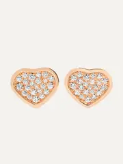 [Chopard] Chopard - Happy Hearts 18-karat Rose Gold Diamond Earrings - One size One size Gold