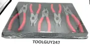 SNAP ON TOOLS USA RED 5pc Quick Release Snap Ring Pliers Set SRPCR105 NEW