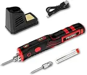 FrogBro Upgrade 11W 2500mAh Cordless Soldering Iron Kit, Max 968℉ Fast Heating Portable, USB Rechargeable High Capacity with Touch Sensor & LED Spotlight