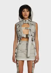 [DARKER WAVS] Replay Unisex Washed Tactical Hoodie - Ecru