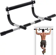 Pull Up Bar for Doorway, Max Limit 440 lbs, Black Steel with Foam Grips, Portable Door Frame Workout Bar
