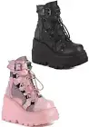 Pleaser Demonia SHAKER-60 4 1/2" Wedge Platform Lace-Up Ankle Boot