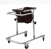 Wheeled Walker for Children with Cerebral Palsy, Adjustable Height, Rehabilitation Standing Frame Walking Aid Disabled(Brown)