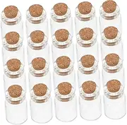 GOOHOCHY 20pcs Miniature Glass Bottles Cork Stoppers Tiny Jars Wishing Jars Perfect for Memory Collecting and Diy Projects