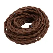 8m 2-wire Brown Cloth Covered Round Cord Lamp Pendant Light VDE Certificated