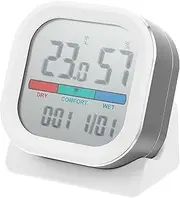 Thermometer Hygrometer Digital Hygrometer Clock Function Precision Measurement Abs Aluminum Alloy Easy to Use