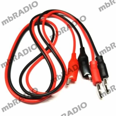 DURATECH MOULDED BANANA TEST LEADS WITH ALLIGATOR CLIP, RED & BLACK