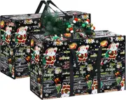 2PCS Christmas Ornament Storage Bags Heavy-Duty Xmas Tree & Bauble Organizers