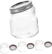Amosfun Set of 4 Small Jars Lids for Household Use Glass Sealed Bottles for Honey Jelly Salad
