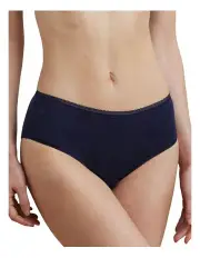[Lauren Ralph Lauren] Cotton and Lace Hipster Brief in Navy
