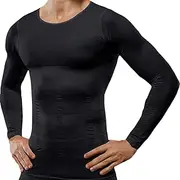Men Slim Compression Tank Top Long Sleeves - Tummy Control Shapewear Autumn Undershirts - Workout Body Shaper