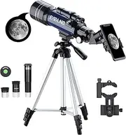 ESSLNB Telescope for Adults, 70mm Aperture Refractor Telescopes (15X-180X) for Astronomy Beginners, Portable Travel Telescope with Phone Adapter & Adjustable Tripod