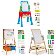 VEVOR 2/3-in-1 Kids Art Easel Magnetic Whiteboard Chalkboard Tabletop/Standing