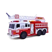 Catzon Electric Fire Brigade Push Truck with Lights Siren Sound Working Pump and Rotating Rescue Ladder