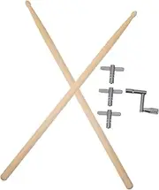 SECFOU 1 Set Drum Tuning Key with Drum Sticks Wrench Tool Durable and Portable of All Levels