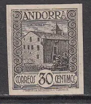 Andorra Española Sueltos 1929 Edifil 21s ** Mnh