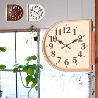 在飛比找樂天市場購物網優惠-免運 YAMATO 日本製 雙面時鐘 D型 壁掛 掛鐘 壁鐘