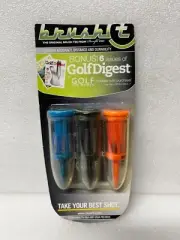 NEW SEALED Brush t Golf Pro 3 Pack Tees Assorted 3-Wood, Driver, Oversize