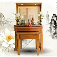 在飛比找蝦皮購物優惠-4尺2時尚日式柚木神桌家具佛桌祖先桌 【歡喜地佛教文物】