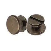 Bronze Brass Chicago Screws Leather Rivets Belt Craft Nail Stud Head Round Binding Fasteners Strap Sturdy Backscrews Flat Golden M9X5X4mm Solid