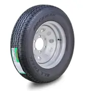 Rockman Trailer Tires Assembly ST225/75R15 10-Ply Silver Mod Rim 6 Lug on 5.5"