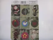 Vogue 7649 Craft Pattern, Various Holiday Ornaments, Angel, Santa, MORE