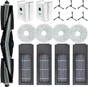 Odashen 17 Pcs Replacement Accessories Kit for Ecovacs Deebot X2 / X2 Omni / X2 Pro / DEX86 Vacuum Cleaner Replacement Parts, 1 Main Brush, 6 Side Brush, 4 HEPA Filters, 2 Dust Bags, 4 Wipes