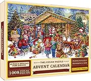 Christmas Countdown Puzzle - Portable Seasonal Calendar, Winter Festive Presents | 24 Days Advent Jigsaw Puzzle Challenge With Daily Surprises, Christmas Calendar For Children Indoor Activities