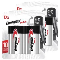 在飛比找PChome24h購物優惠-【Energizer 勁量】MAX鹼性1號D電池4入(1.5