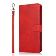 iPhone 7 Plus Compatible Case Cover With Magnetic Split PU Leather Flip Wallet - Red
