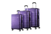 Mazam 3PCS Luggage Suitcase Trolley Set Travel TSA Lock Carry on Hard Case Purple