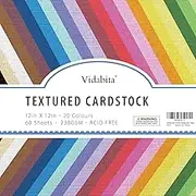 60 Sheets Colored Linen Textured Cardstock Paper 12x12 Inch, 85 lb, 20 Colors Heavyweight Multi Colored Card Stock Paper, Solid Core Double Sided Cardstock for Card Making Craft&Scrapbooking