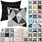 45cm Geometric Black Grey Throw Home Outdoor Pillows Case Cushions Bed CoversФ