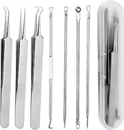 Comedone Extractor Kit, 7X Pimple Popping Nose Kit, Stainless Steel Facial Skin Pore Cleaning Utensil For Dirty Blemishes