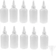 Plastic Squeeze Bottles With Scales 10 Pack Small Squeeze Bottles with Tip Caps Squirt Bottles for Liquid, Condiments, Sauces, Paint, Oil, Glue, Icing, Baking, Art Crafts, BBQ (100ml/3.3oz)