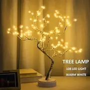 LED Night Light Tabletop Bonsai Tree Light with 108 LED Copper Wire String Lights Touch Switch DIY Artificial Tree Lamp USB or Battery Powered for Bedroom Desk