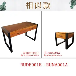 【吉迪市柚木家具】柚木工業風單抽邊櫃 RUNA001A(抽屜 收納櫃 床頭櫃 置物櫃 小櫃子)