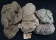 Needle Felting 100% Natural Wool Top Roving: ASHY WOODLAND BROWNS - 4.5 Ounces