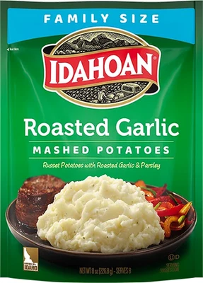 Idahoan Family Sized Mashed Potatoes Roasted Garlic