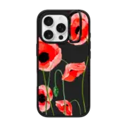 iPhone 16 Pro Impact Ring Stand Case MagSafe Compatible Red poppies